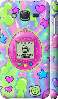 3D пластиковый глянцевый чехол Y2K Aesthetic Retro Pet: Годуй мене кавою для Samsung Galaxy J2 J200H - 6784c-190 изображение 