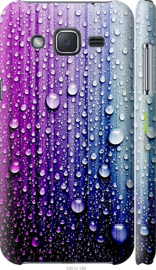 

3D пластиковий матовий чохол "Краплини води" для Samsung Galaxy J2 J200H, Синій