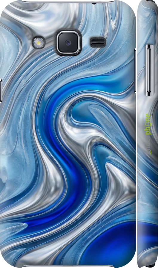 3D пластиковый глянцевый чехол Liquid Chrome для Samsung Galaxy J2 J200H - 6781c-190 изображение 