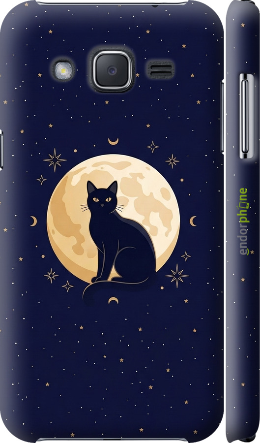3D пластиковый глянцевый чехол Cute Cat Celestial/Witchy для Samsung Galaxy J2 J200H - 6787c-190 изображение 