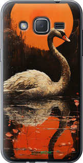 Силиконовый чехол Лебедь для Samsung Galaxy J2 J200H - 5964u-190 изображение 