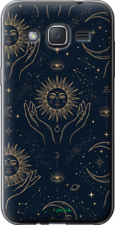 Силиконовый чехол Celestial Harmony: Sun & Moon Gold Mystic Pattern для Samsung Galaxy J2 J200H - 6778u-190 изображение 