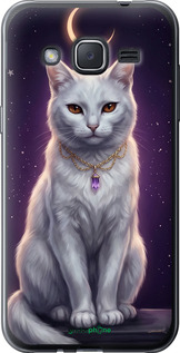 Силиконовый чехол Mystic White Cat Gothic Dark Purple Gold для Samsung Galaxy J2 J200H - 6805u-190 изображение 