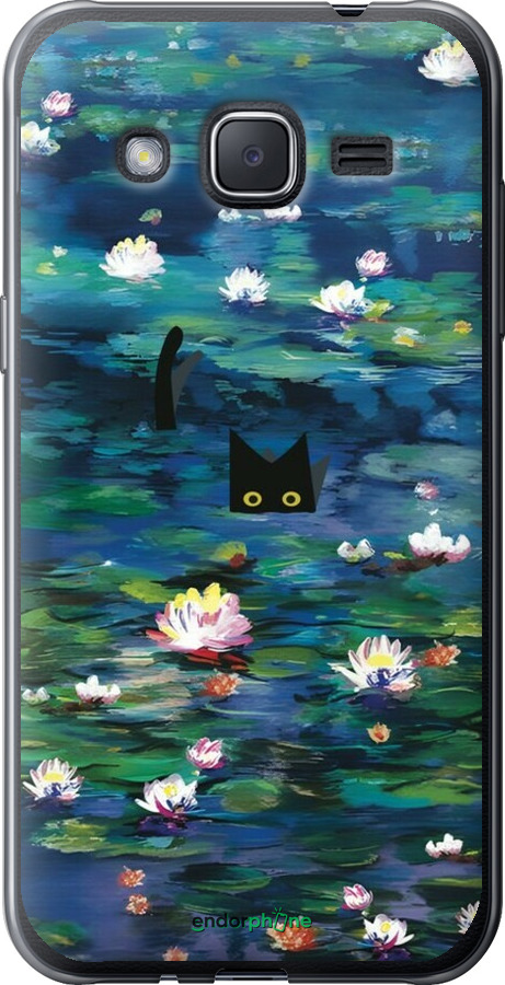 Силиконовый чехол Чехол с изображением водяных лилий Моне и кошек для Samsung Galaxy J2 J200H - 6399u-190 изображение 