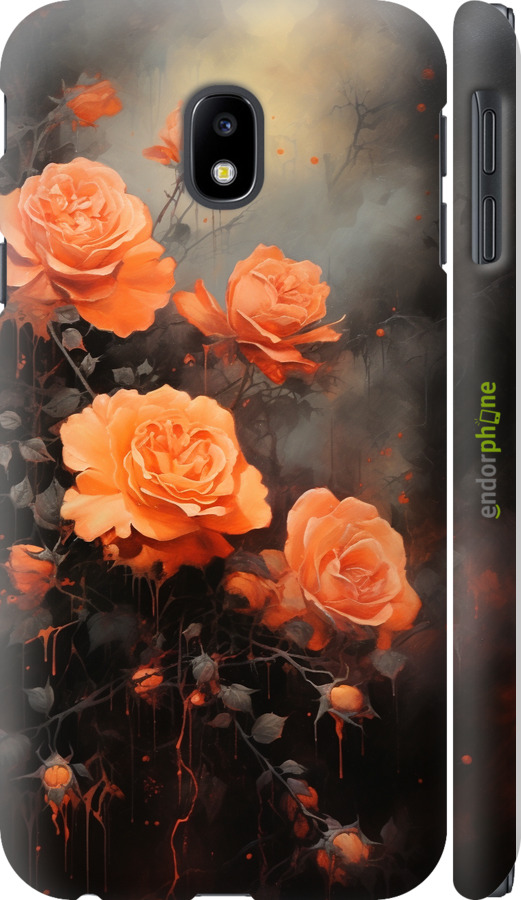 3D пластиковий глянцевий чехол Оранжеві троянди для Samsung Galaxy J3 (2017) - 5944c-650 изображение 