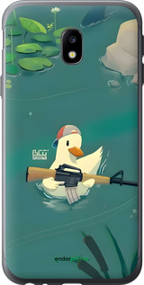 2D пластиковый чехол Уточка с автоматом для Samsung Galaxy J3 (2017) - 6356t-650 изображение 