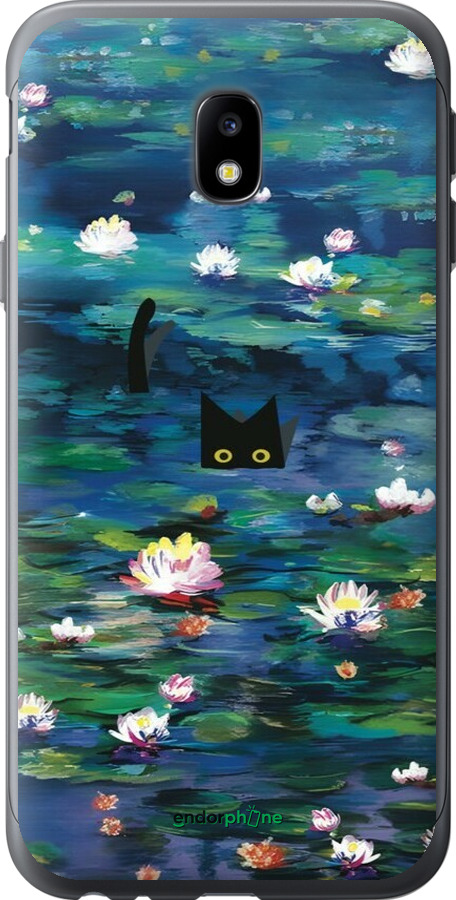 2D пластиковий чехол с изображением водяных лилий и кошек для Samsung Galaxy J3 (2017) - 6257t-650 изображение 