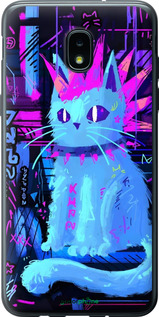 Силиконовый чехол Кот панк для Samsung Galaxy J3 2018 - 6311u-1501 изображение 