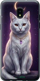 Силіконовий чехол Mystic White Cat Gothic Dark Purple Gold для Samsung Galaxy J3 2018 - 6805u-1501 изображение 