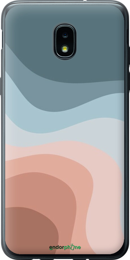 Силиконовый чехол С синими и розовыми волнами в стиле ретро для Samsung Galaxy J3 2018 - 6532u-1501 изображение 