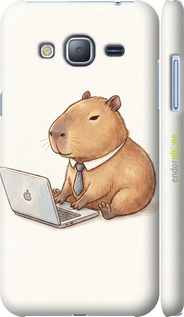 3D пластиковый матовый чехол 'Funny Capybara CEO Working' для Samsung Galaxy J3 Duos (2016) J320H изображение 1