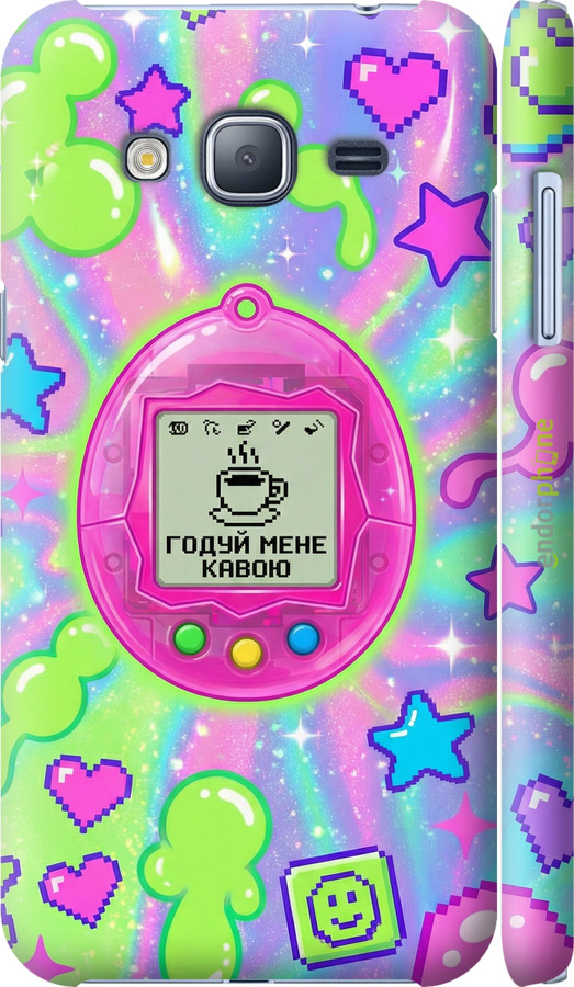 3D пластиковый матовый чехол Y2K Aesthetic Retro Pet: Годуй мене кавою для Samsung Galaxy J3 Duos (2016) J320H - 6784m-265 изображение 