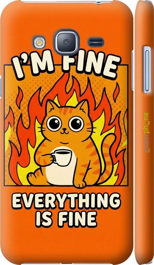 3D пластиковый матовый чехол Funny Cat для Samsung Galaxy J3 Duos (2016) J320H - 6786m-265 изображение 