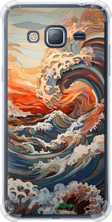 Силикон с усиленными углами чехол Арт волны для Samsung Galaxy J3 Duos (2016) J320H - 6324sp-265 изображение 