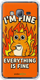 Силикон с усиленными углами чехол 'Funny Cat' для Samsung Galaxy J3 Duos (2016) J320H изображение 3