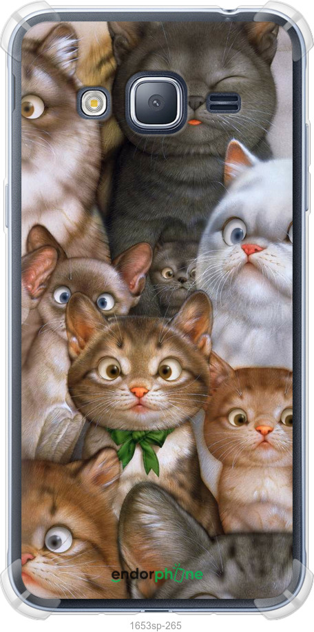 

Силіконовий протиударний с посиленими кутами чохол "Коти" для Samsung Galaxy J3 Duos (2016) J320H
