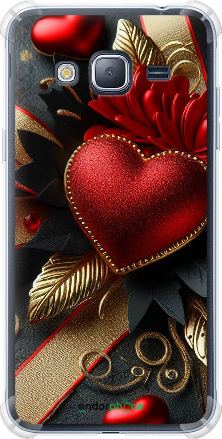 Силіконовий протиударний с посиленими кутами чехол Сердечки v2 для Samsung Galaxy J3 Duos (2016) J320H - 5832sp-265 изображение 
