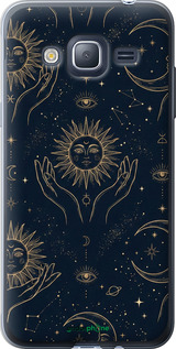 2D пластиковий чехол Celestial Harmony: Sun & Moon Gold Mystic Pattern для Samsung Galaxy J3 Duos (2016) J320H - 6778t-265 изображение 