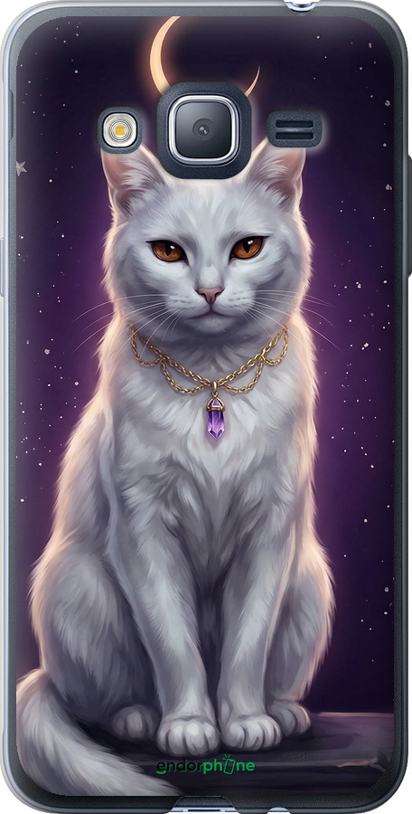 2D пластиковий чехол Mystic White Cat Gothic Dark Purple Gold для Samsung Galaxy J3 Duos (2016) J320H - 6805t-265 изображение 