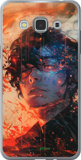 Силиконовый чехол Лицо в пламени для Samsung Galaxy J3 Pro - 6127u-840 изображение 