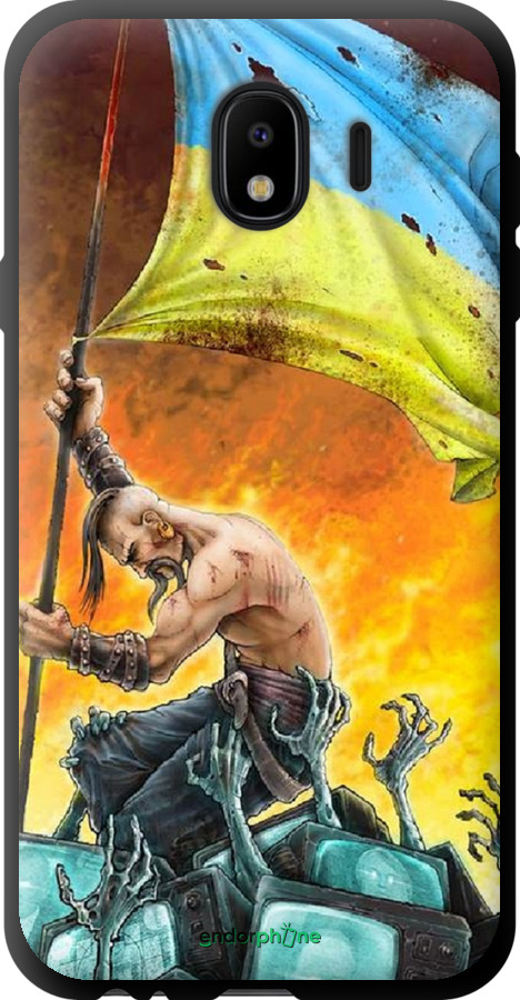 

TPU чорний чохол "Сильна Україна" для Samsung Galaxy J4 2018, Синій