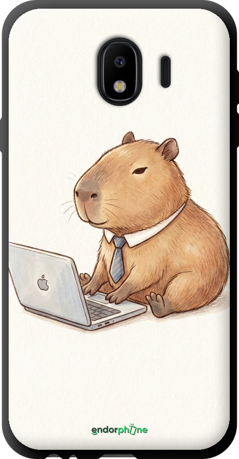 TPU чехол Funny Capybara CEO Working для Samsung Galaxy J4 2018 - 6777b-1487 изображение 