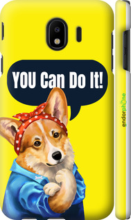 3D пластиковый матовый чехол чехол с корги You Can Do It для Samsung Galaxy J4 2018 - 6184m-1487 изображение 