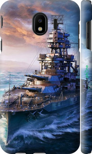 3D пластиковий матовий чехол Військовий корабель, world of tanks, wargaming для Samsung Galaxy J4 2018 - 6461m-1487 изображение 