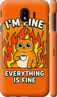 3D пластиковый матовый чехол 'Funny Cat' для Samsung Galaxy J4 2018 изображение 5