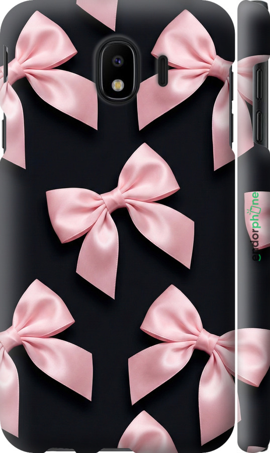 3D пластиковый матовый чехол Coquette Ribbons Dark Coquette для Samsung Galaxy J4 2018 - 6767m-1487 изображение 