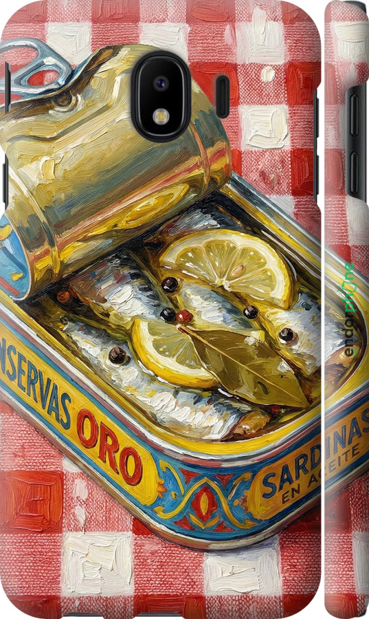 3D пластиковый матовый чехол Vintage Sardine Tin Phone для Samsung Galaxy J4 2018 - 6772m-1487 изображение 