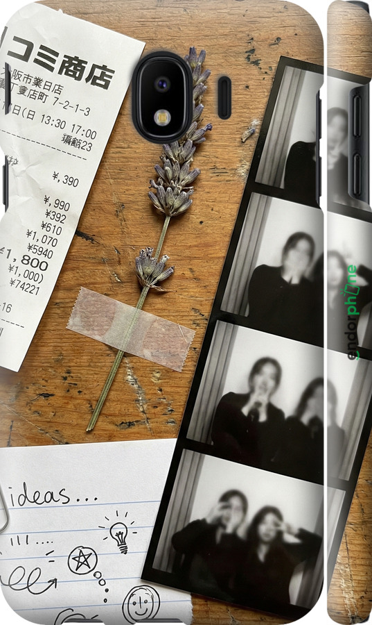 3D пластиковый матовый чехол Aesthetic Scrapbook Collage для Samsung Galaxy J4 2018 - 6773m-1487 изображение 