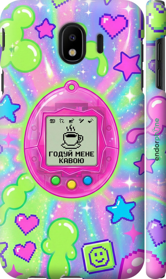 3D пластиковый матовый чехол Y2K Aesthetic Retro Pet: Годуй мене кавою для Samsung Galaxy J4 2018 - 6784m-1487 изображение 