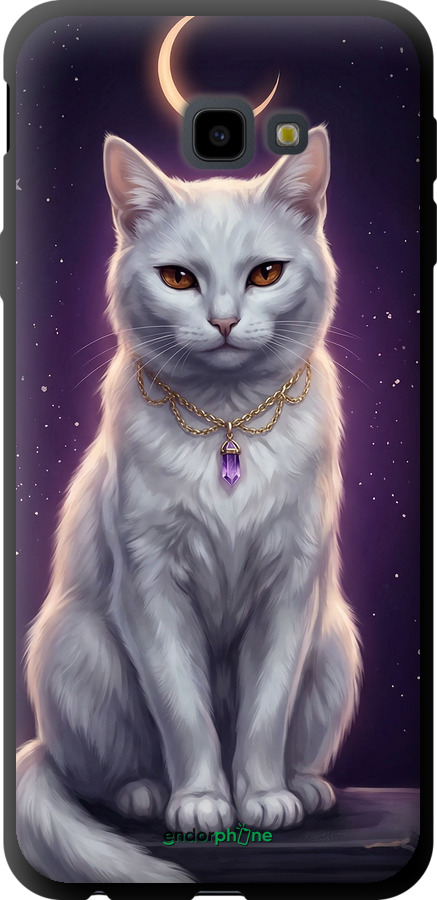 TPU чехол Mystic White Cat Gothic Dark Purple Gold для Samsung Galaxy J4 Plus 2018 - 6805b-1594 изображение 