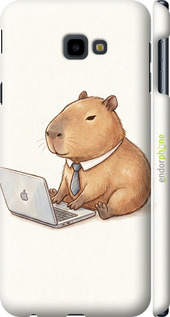 3D пластиковый матовый чехол 'Funny Capybara CEO Working' для Samsung Galaxy J4 Plus 2018 изображение 1