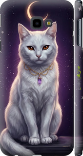 3D пластиковый матовый чехол Mystic White Cat Gothic Dark Purple Gold для Samsung Galaxy J4 Plus 2018 - 6805m-1594 изображение 