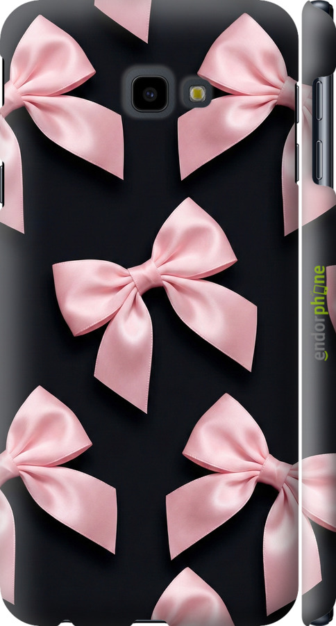 3D пластиковый матовый чехол Coquette Ribbons Dark Coquette для Samsung Galaxy J4 Plus 2018 - 6767m-1594 изображение 