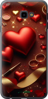 Силіконовий чехол Сердечки v3 для Samsung Galaxy J4 Plus 2018 - 5833u-1594 изображение 