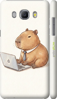 3D пластиковий матовий чехол Funny Capybara CEO Working для Samsung Galaxy J5 (2016) J510H - 6777m-264 изображение 
