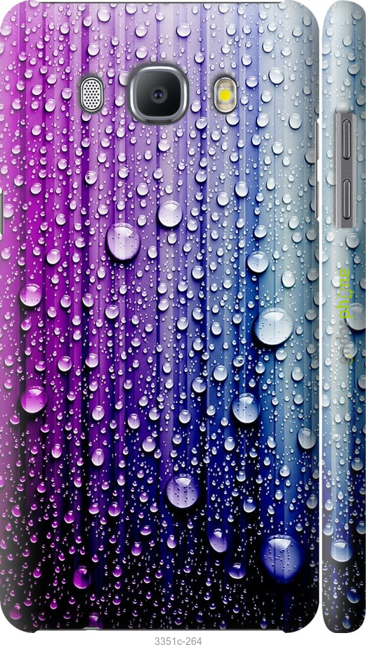 

3D пластиковий матовий чохол "Краплини води" для Samsung Galaxy J5 (2016) J510H, Синій