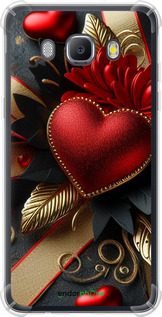 Силикон с усиленными углами чехол Сердечки v2 для Samsung Galaxy J5 (2016) J510H - 5832sp-264 изображение 