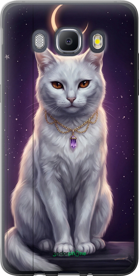 Силиконовый чехол Mystic White Cat Gothic Dark Purple Gold для Samsung Galaxy J5 (2016) J510H - 6805u-264 изображение 