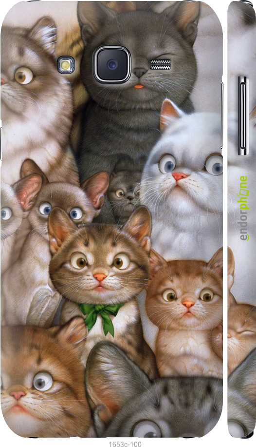 

3D пластиковий матовий чохол "Коти" для Samsung Galaxy J5 (2015) J500H