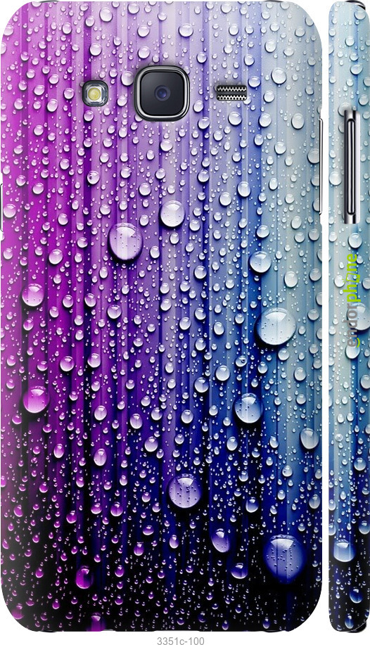 

3D пластиковий матовий чохол "Краплини води" для Samsung Galaxy J5 (2015) J500H, Синій