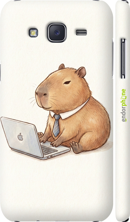 3D пластиковый глянцевый чехол Funny Capybara CEO Working для Samsung Galaxy J5 (2015) J500H - 6777c-100 изображение 