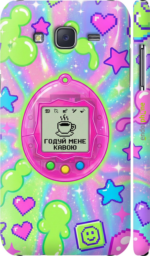 3D пластиковый глянцевый чехол Y2K Aesthetic Retro Pet: Годуй мене кавою для Samsung Galaxy J5 (2015) J500H - 6784c-100 изображение 