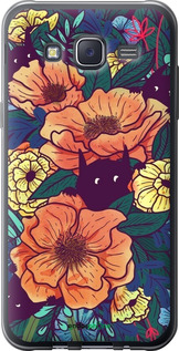 2D пластиковый чехол С изображением полевых цветов для Samsung Galaxy J5 (2015) J500H - 6419t-100 изображение 