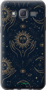 2D пластиковый чехол Celestial Harmony: Sun & Moon Gold Mystic Pattern для Samsung Galaxy J5 (2015) J500H - 6778t-100 изображение 