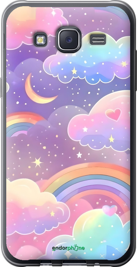 2D пластиковый чехол Облака и радуга для Samsung Galaxy J5 (2015) J500H - 6312t-100 изображение 