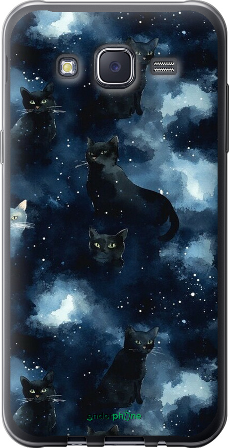 2D пластиковий чехол Зображення котиків з темною аквареллю для Samsung Galaxy J5 (2015) J500H - 6521t-100 изображение 